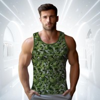 Camiseta Sin Mangas Camuflaje Verde Naughty