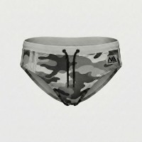 Grayscale Camouflage Swim Slip